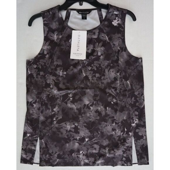 Athleta 798902002 Women's Sz S Lumen Floral Black Zephyr Refined Tank Top - Picture 6 of 9
